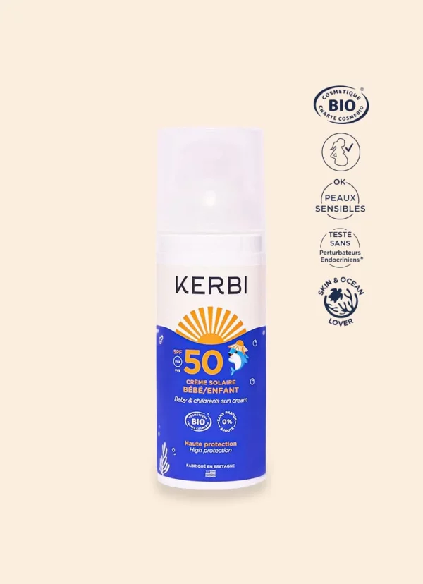 Crème solaire bio bébé & enfant SPF50 – 50g